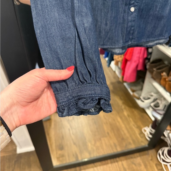 H&M Ruffled Denim Button-Up Shirt - Picture 4 of 5